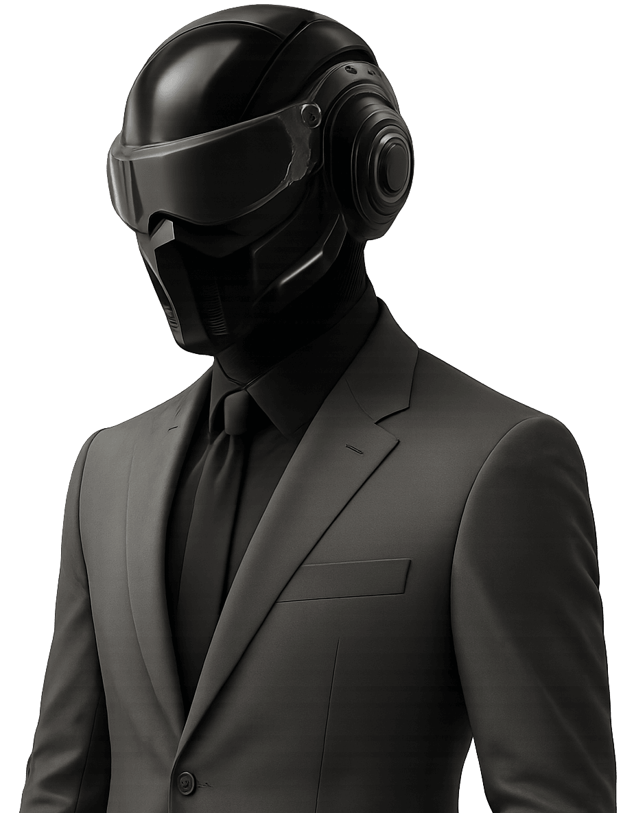A robot in a suit symbolizing modernity and innovation